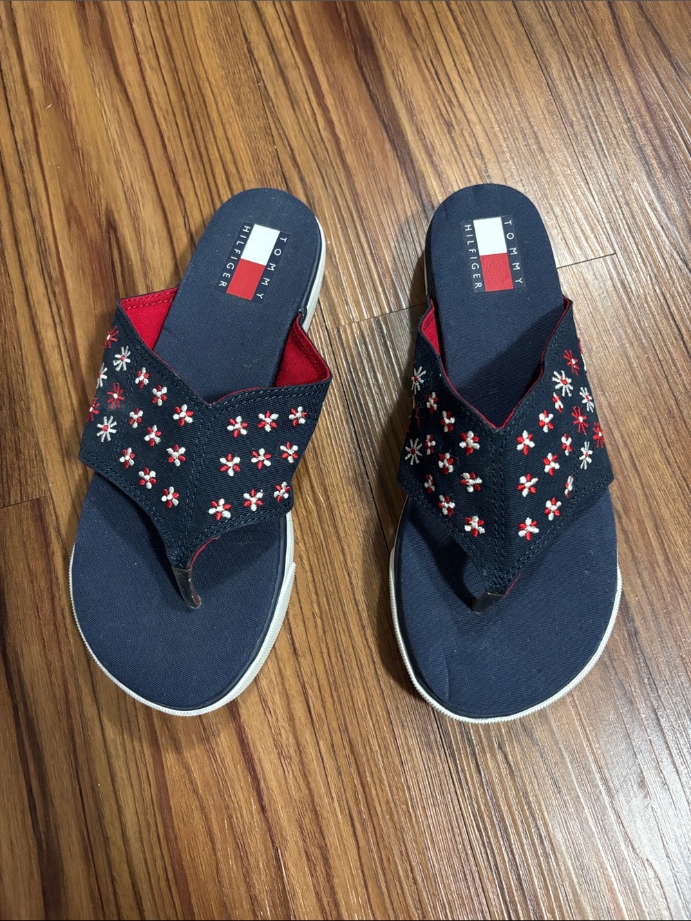 Vintage Tommy Hilfiger Navy Floral Sandals